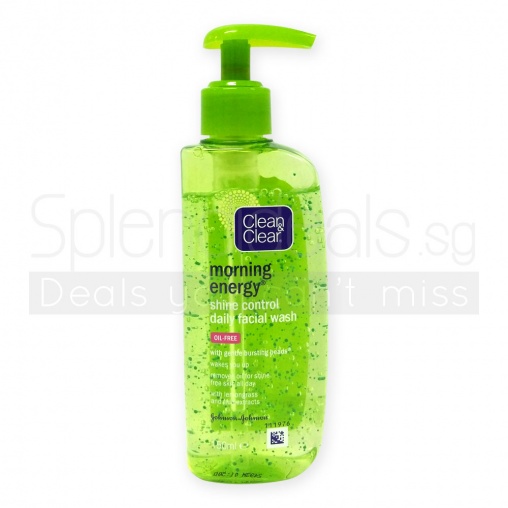 Clean & Clear Pump Cleanser - Morning Energy Shine Control Daily Facial Wash 150ml
