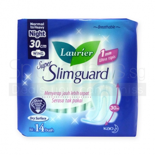 Laurier Sanitary Pads - Super Slimguard 30 cm Wings 14s