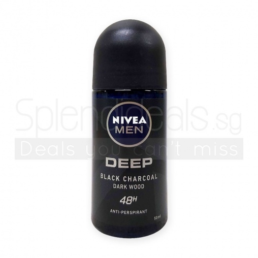 Nivea MEN Deodorant Roll On - Deep Black Charcoal Darkwood 50ml