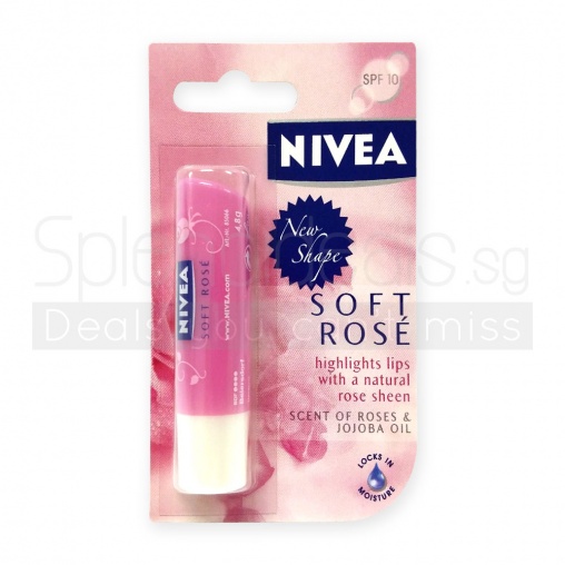 Nivea Lips Balm - Soft Rose SPF 10 with Jojoba Oil 4.8g
