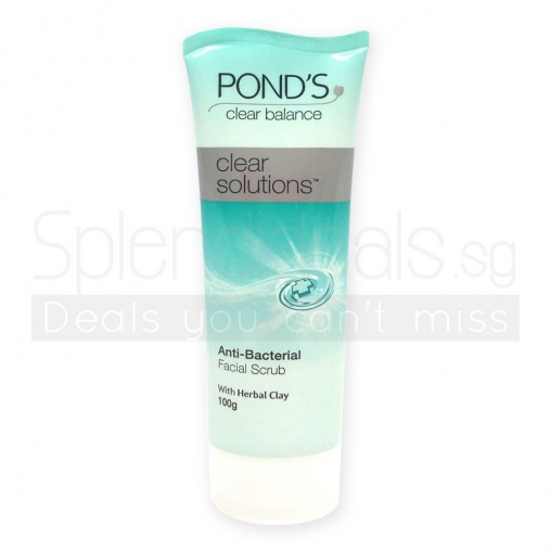 Ponds Face Scrub - Clear Solutions Anti Bacterial Face Scrub + Herbal Clay 100g