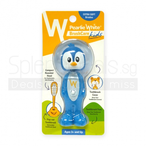Pearlie White Brush Care - Extra Soft Bristles for Kids - 3 Yrs + Penguin Design