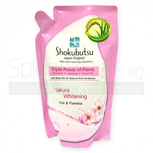 Shokubutsu Sakura Whitening Fair & Flawless Body Foam Refill 550g