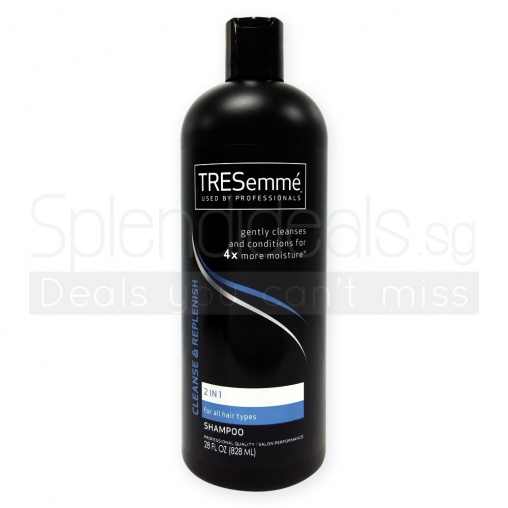 Tresemme Hair Shampoo - Cleanse and Replenish 2 in 1 for All Hair Types 828ml