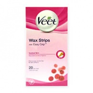 Veet Wax Strips For Normal Skin W/Shea Butter & Berry Fragrance 20s
