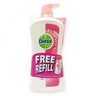 Dettol Shower Gel + Refill - Skin Care Anti Bacterial 950ml + 250ml