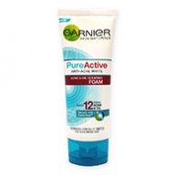 Garnier Cleanser - Pure Active Anti Acne White Foam 100ml