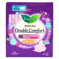 Laurier Sanitary Pads - Double Comfort Active Day Soft Wing 28s