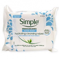 Simple Facial Cleansing Wipes - Water Boost Hydrating 25 Wipes