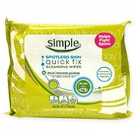 Simple Facial Cleansing Wipes - Spotless Skin Quick Fix 25 Wipes